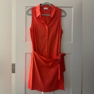 NWOT Pink Lily - Tour Of The City Red Wrap Front Collared Dress